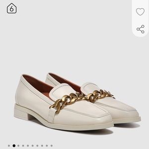 Vionic Cream Flats with Gold Chain Embellishment